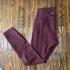 Lululemon In Movement 7/8 Tight *Everlux 25” - Maroon -  Size 6